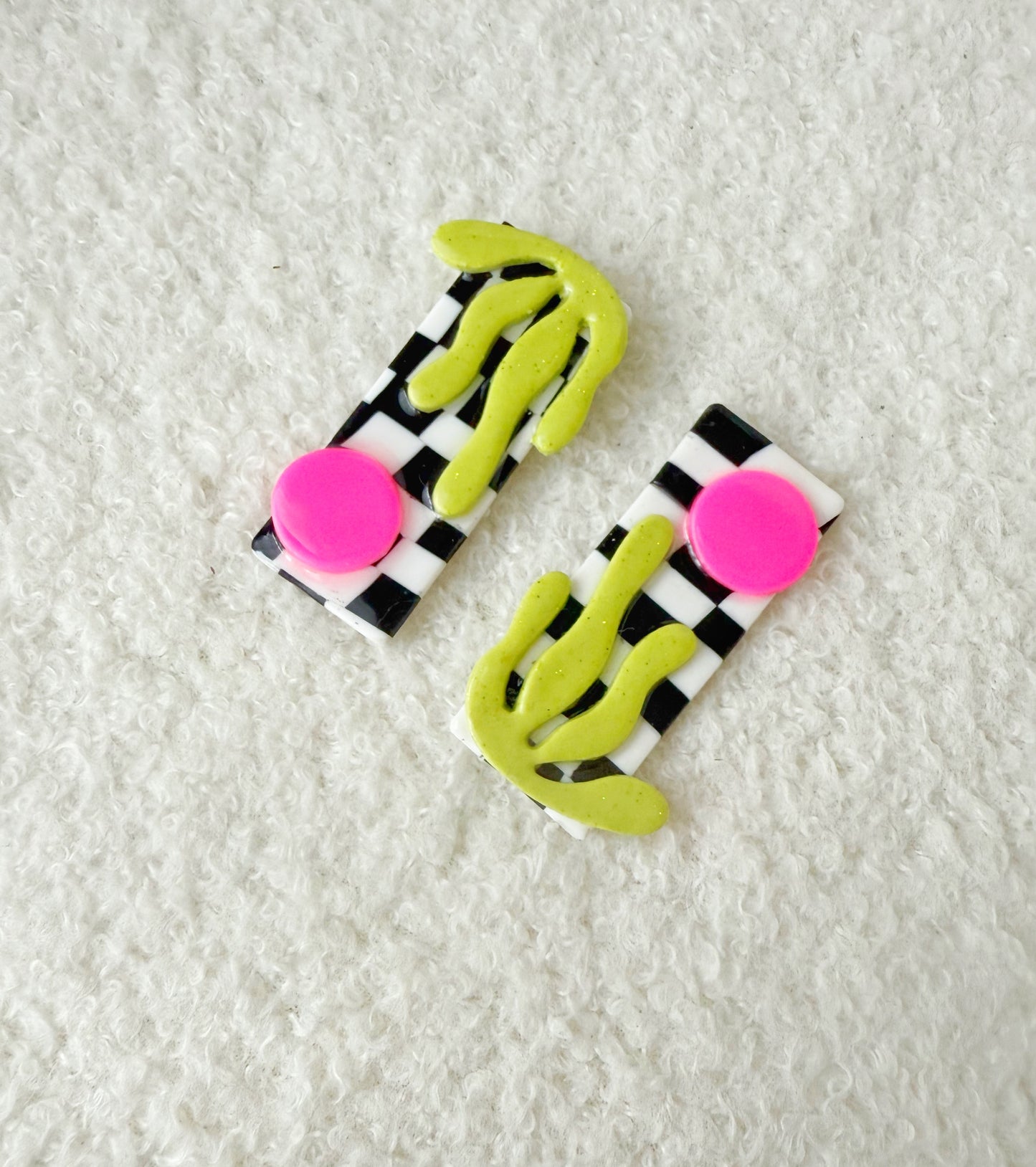 Limited Edition Collection: Matisse-Inspired "Coral Fusion" Polymer Clay Earrings