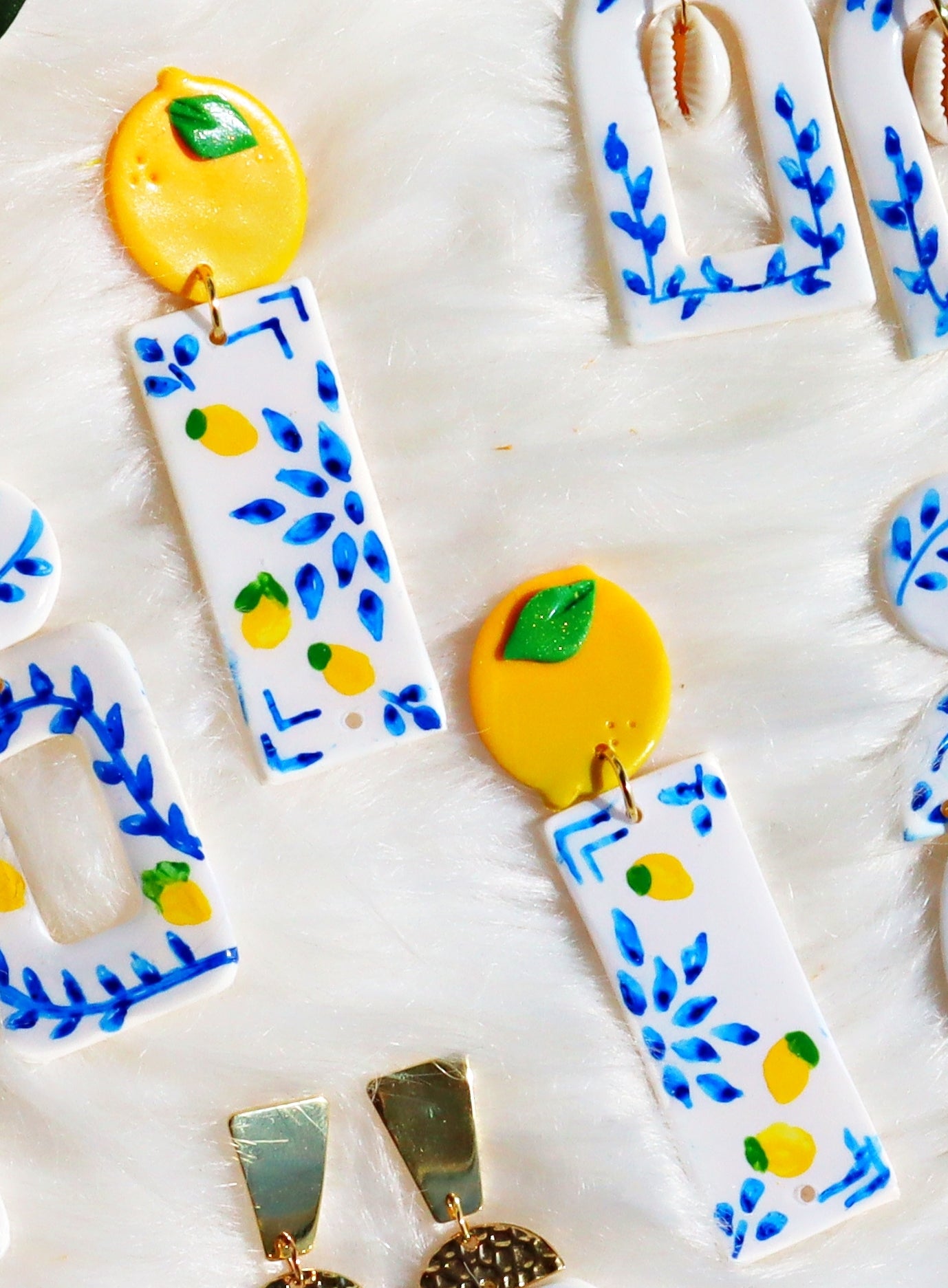 Dolce Vita 🍋 | Hand-Painted Polymer Clay Earrings Inspired by the Italian Coast
