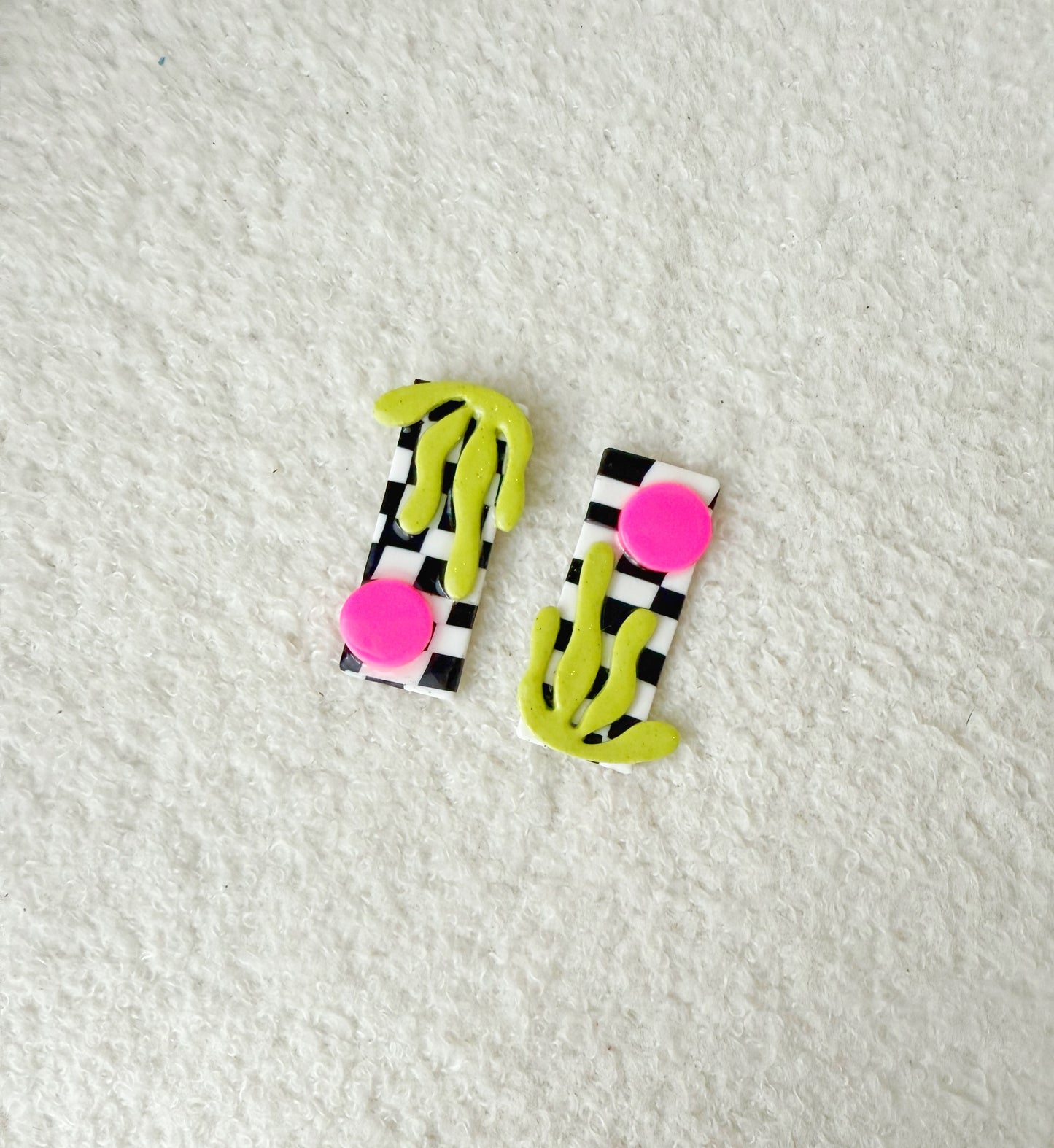 Limited Edition Collection: Matisse-Inspired "Coral Fusion" Polymer Clay Earrings
