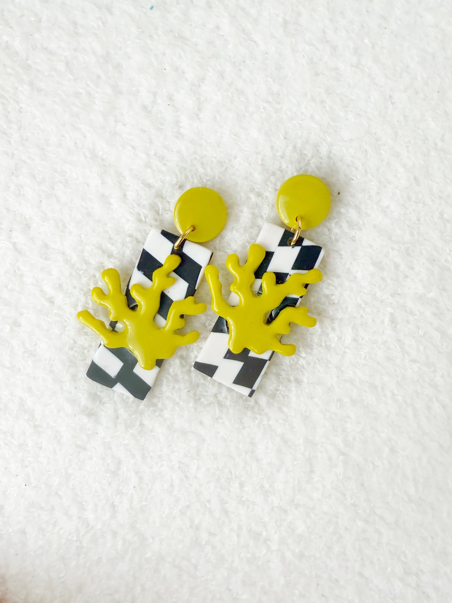 Limited Edition Collection: Matisse-Inspired "Coral Fusion" Polymer Clay Earrings