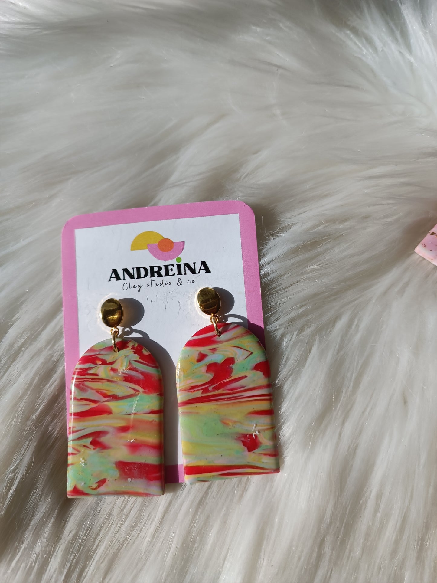 Special Deal: Geometric Stud Polymer Clay Earrings - Bijoux faits main en France – Créations artisanales uniques | Andreina Clay