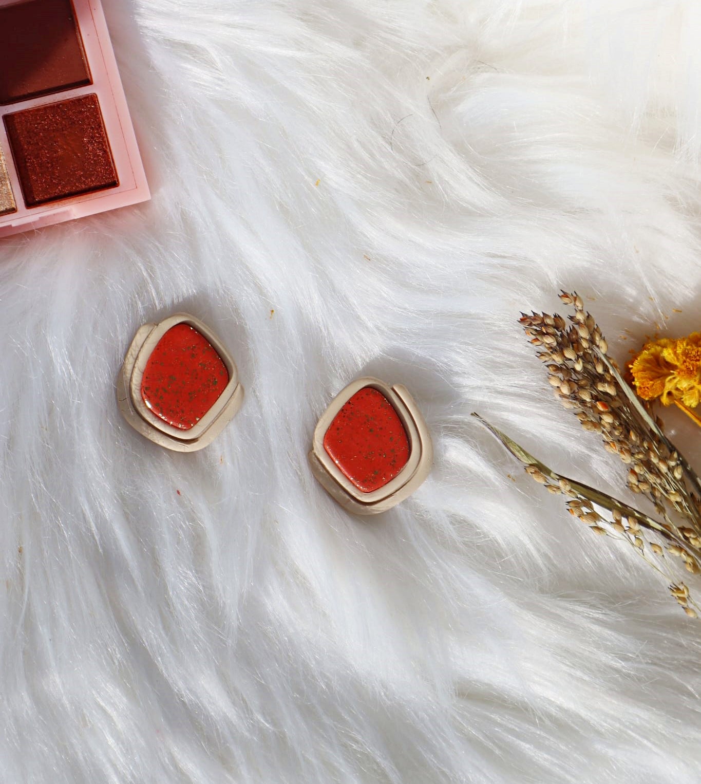 Boucles d'oreilles artisanales terracotta – - Bijoux faits main en France – Créations artisanales uniques | Andreina Clay