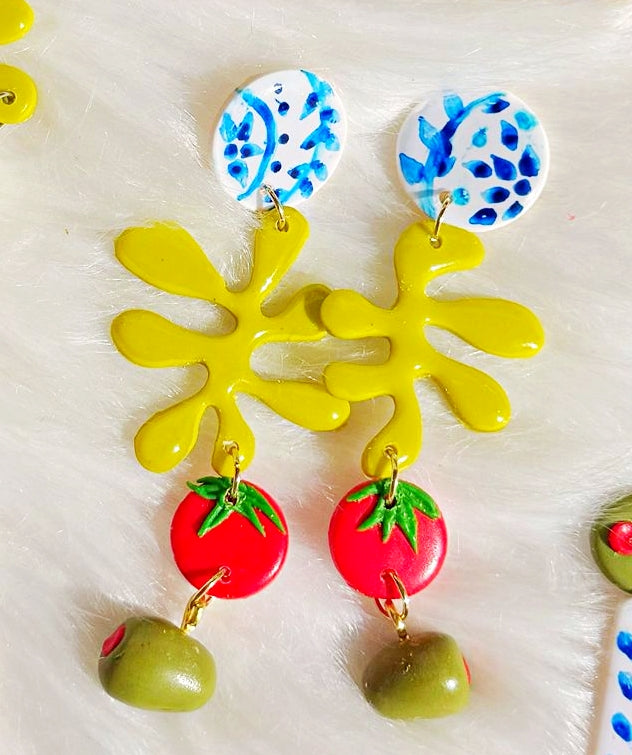 Dolce Vita 🍋 | Hand-Painted Polymer Clay Earrings Inspired by the Italian Coast