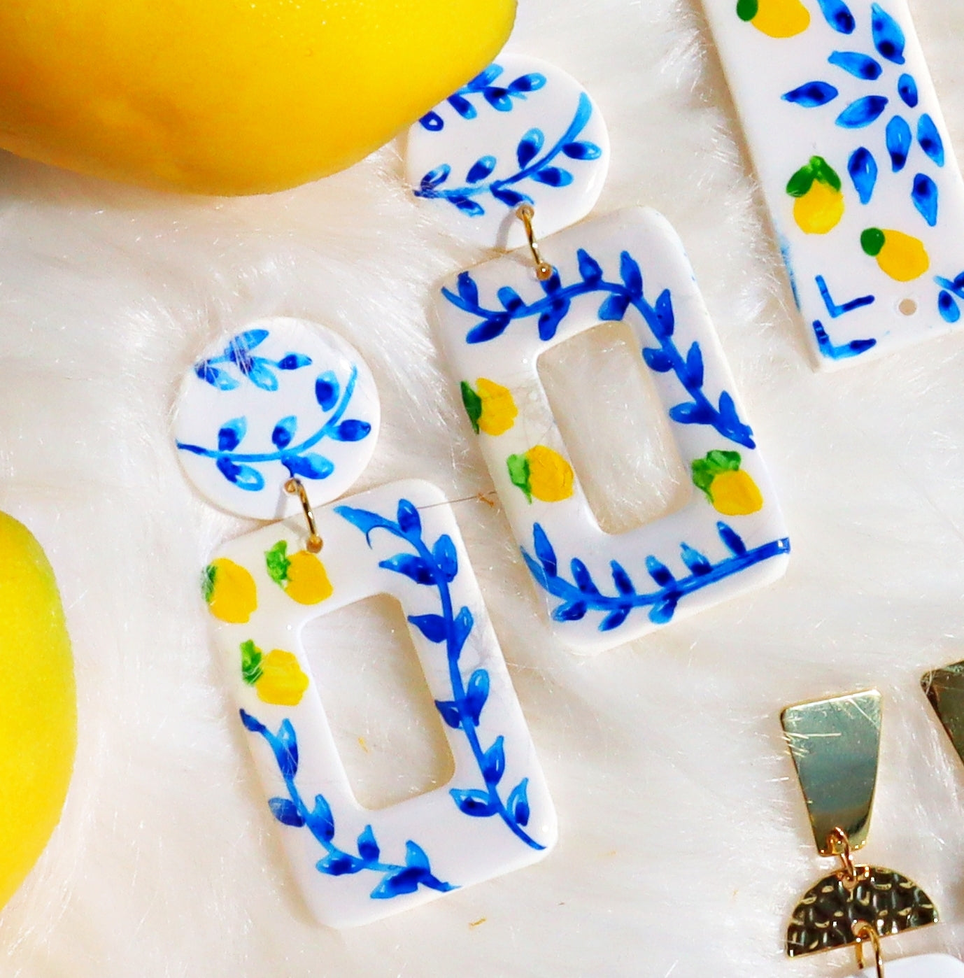 Dolce Vita 🍋 | Hand-Painted Polymer Clay Earrings Inspired by the Italian Coast