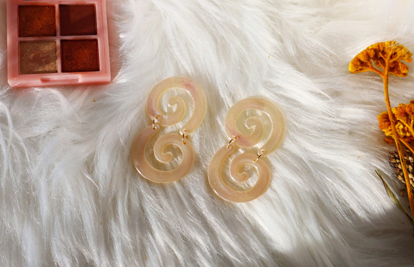 Iridescent Spiral Earrings - Timeless Elegance by Andreina Clay