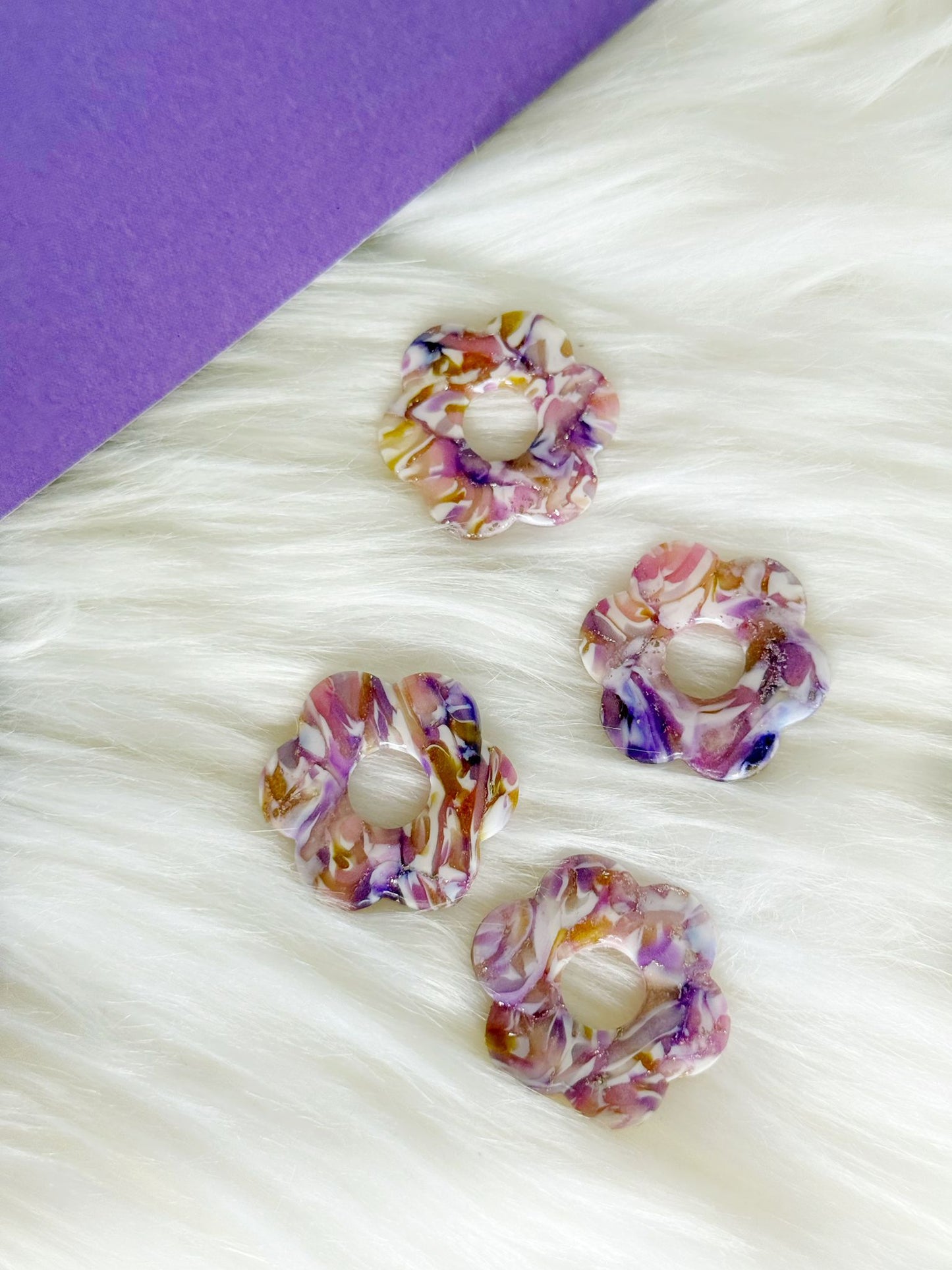Pampilles interchangeables - Lila vanilla 💜 - Bijoux faits main en France – Créations artisanales uniques | Andreina Clay