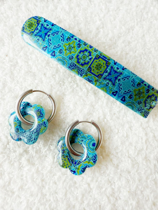 Match Parfait — Bleu Andalou 🌞- Bijoux faits main en France – Créations artisanales uniques | Andreina Clay