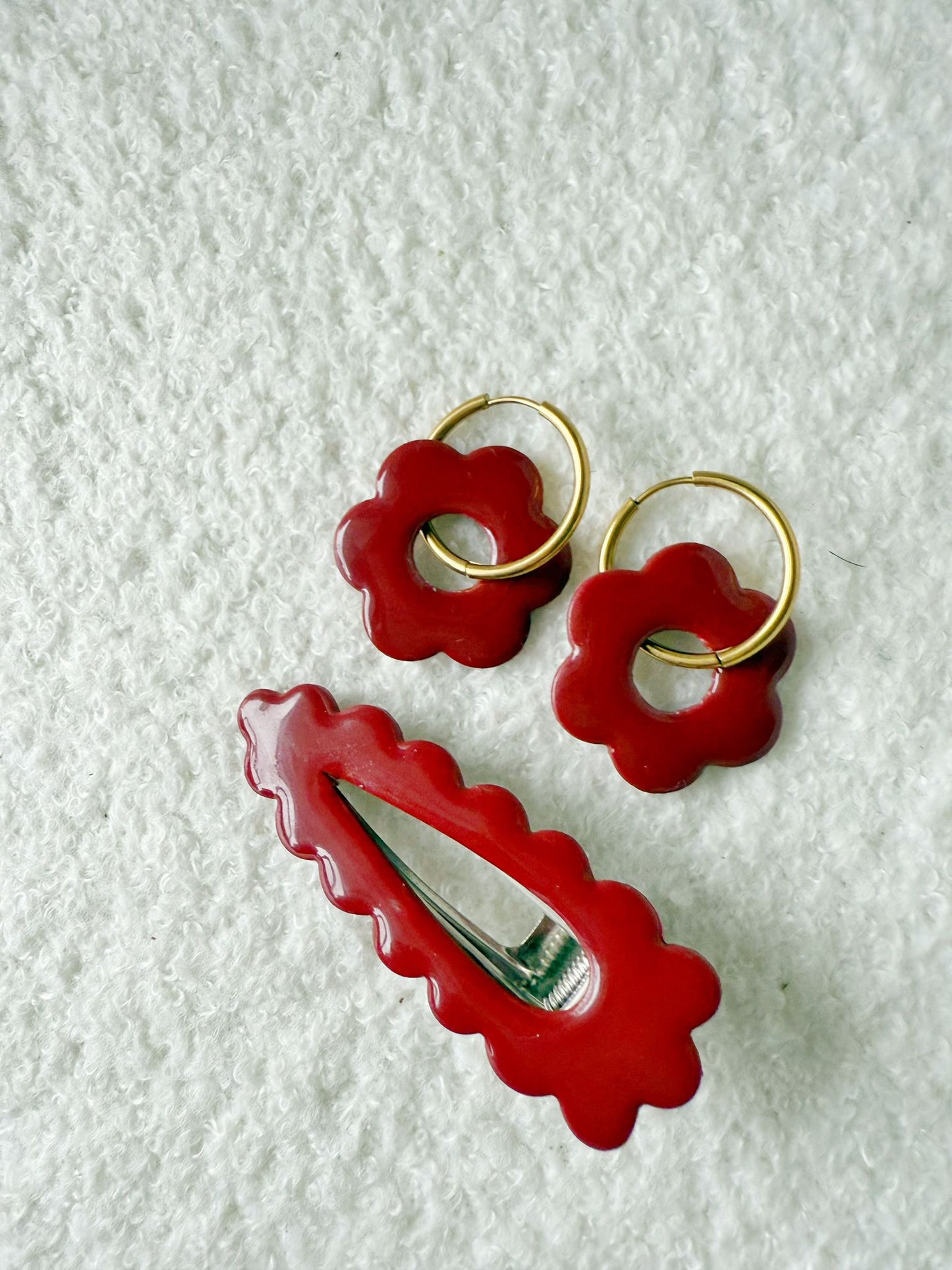 Match Parfait — Rouge Passion ❤️- Bijoux faits main en France – Créations artisanales uniques | Andreina Clay