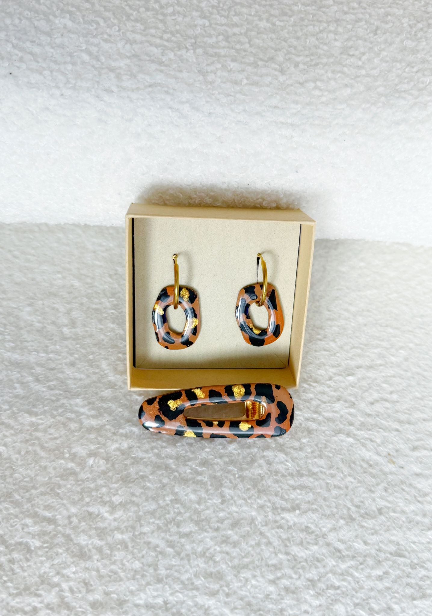 Match Parfait – Set “Savane Dorée” 🐆Bijoux faits main en France – Créations artisanales uniques | Andreina Clay
