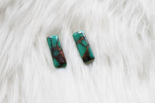 Turquoise Tranquility: Handcrafted Polymer Clay Earrings with Faux Gemstone Accents - Unique  studs earrings