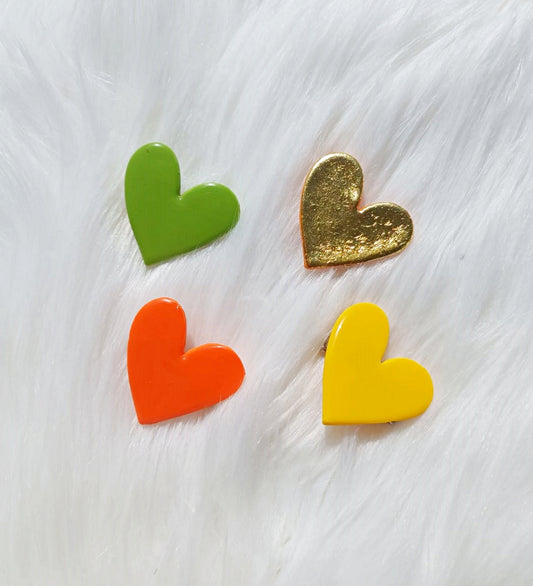 Colorful Handcrafted Heart-Shaped Mini Polymer Clay Brooches - Fashion broches - Pins