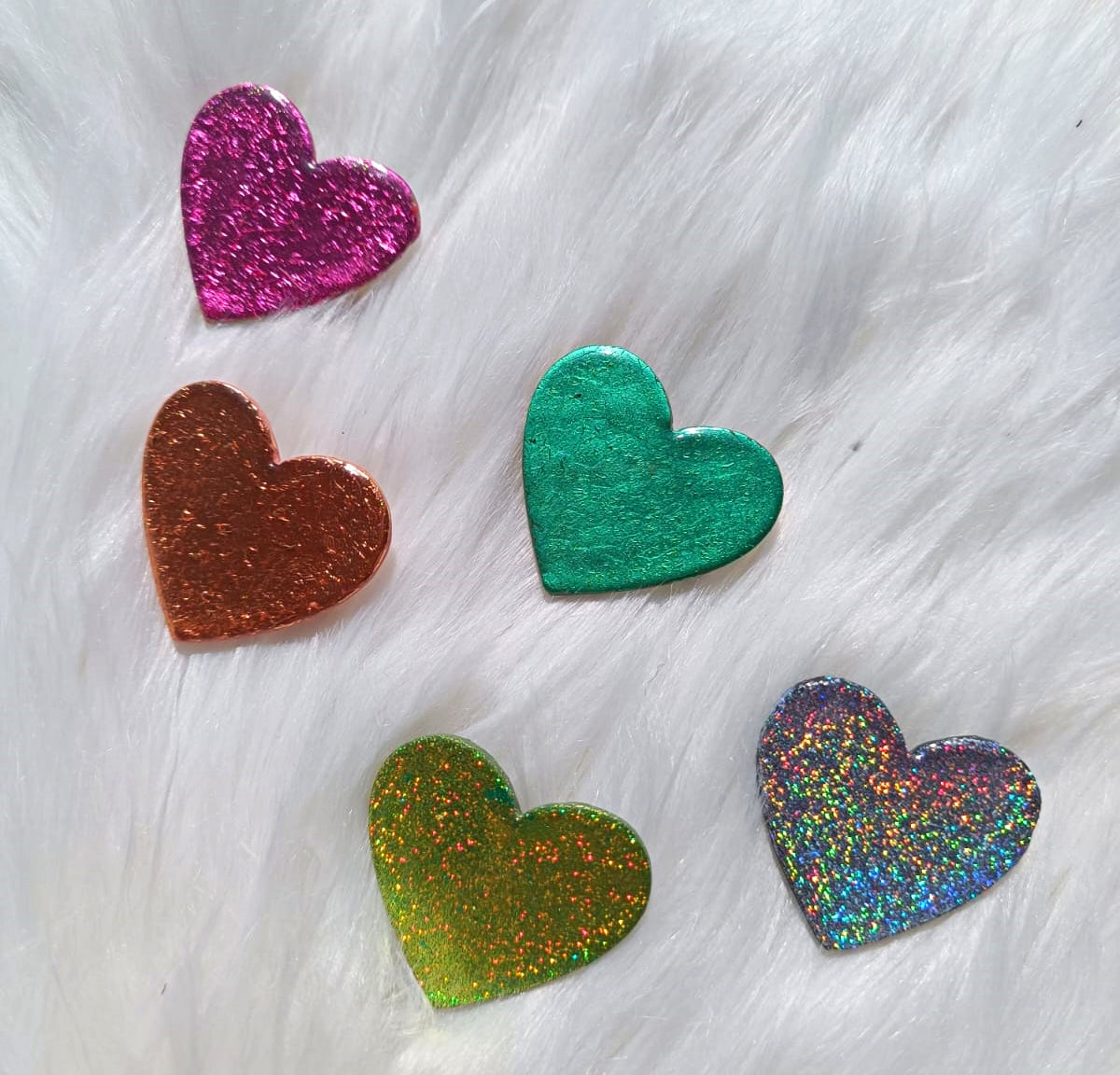 Colorful Handcrafted Heart-Shaped MEDIUM Polymer Clay Brooches - Fashion broches - pins