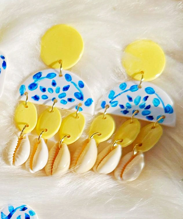 Dolce Vita 🍋 | Hand-Painted Polymer Clay Earrings Inspired by the Italian Coast