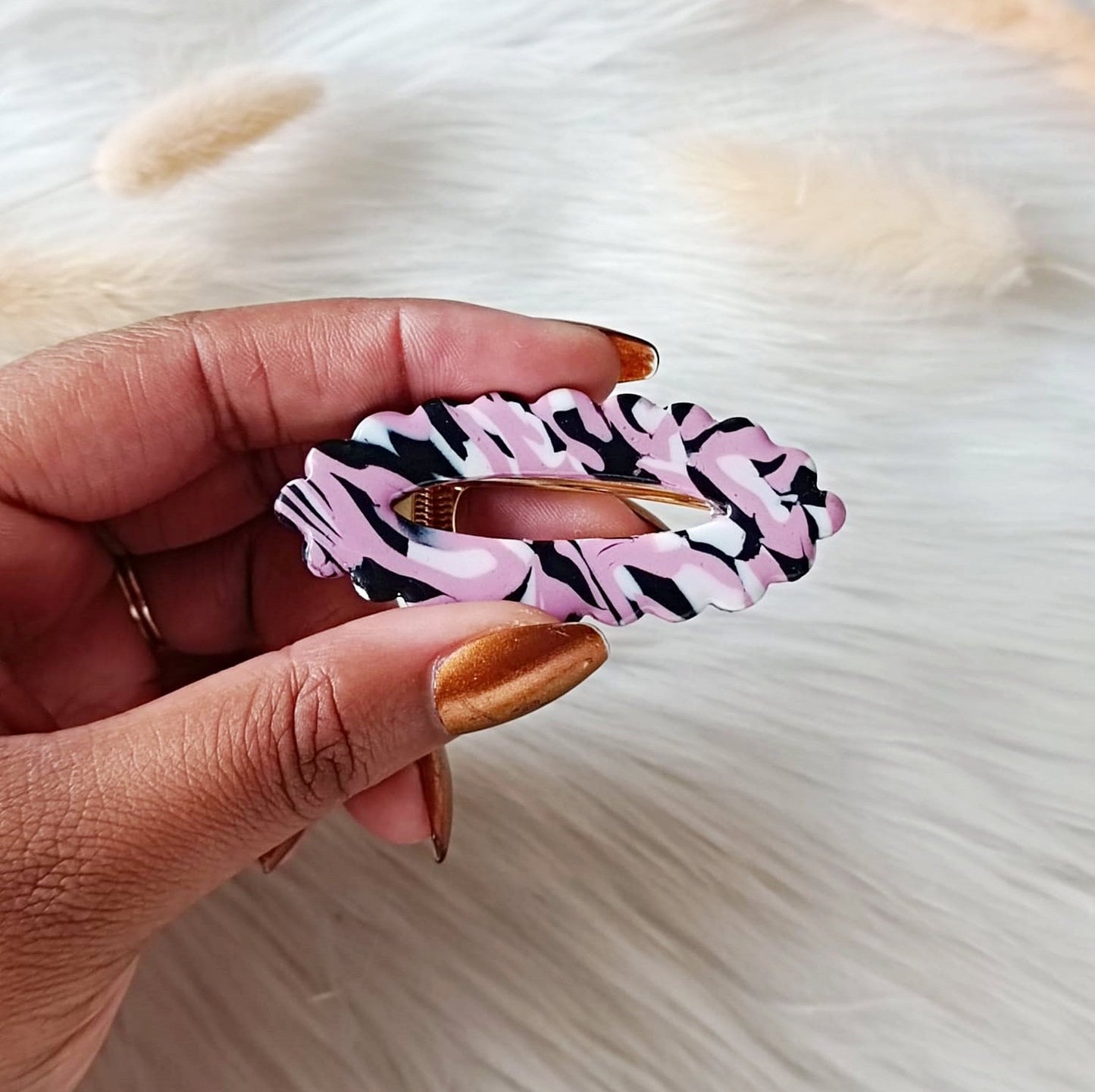 Handcrafted Polymer Clay Hair Barrettes -Unique Trendy Accessories for Women's Hairstyles - Fashionable/Durable Hair Clips for All Occasions